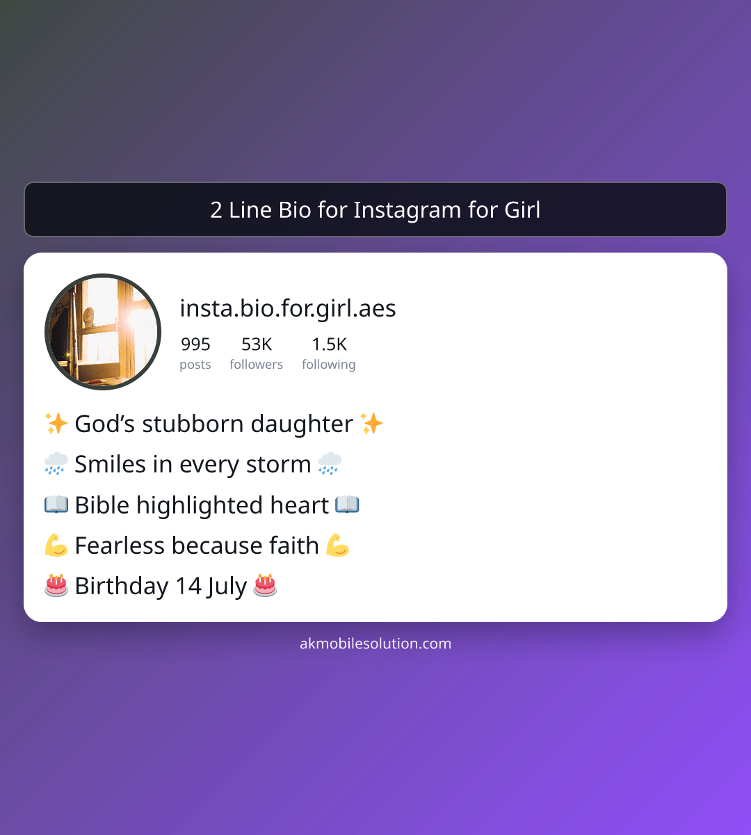 2 Line Bio for Instagram for Girl - insta bio for girl aesthetic