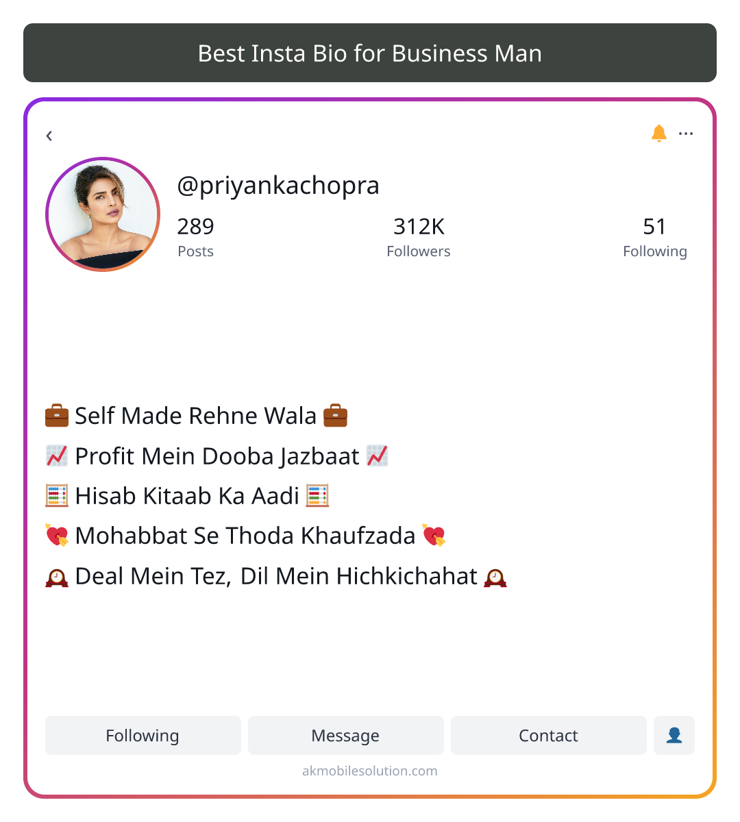 Best Insta Bio for Business Man
