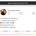 best instagram bio for boy