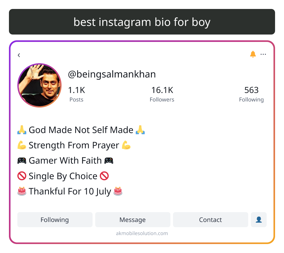 best instagram bio for boy