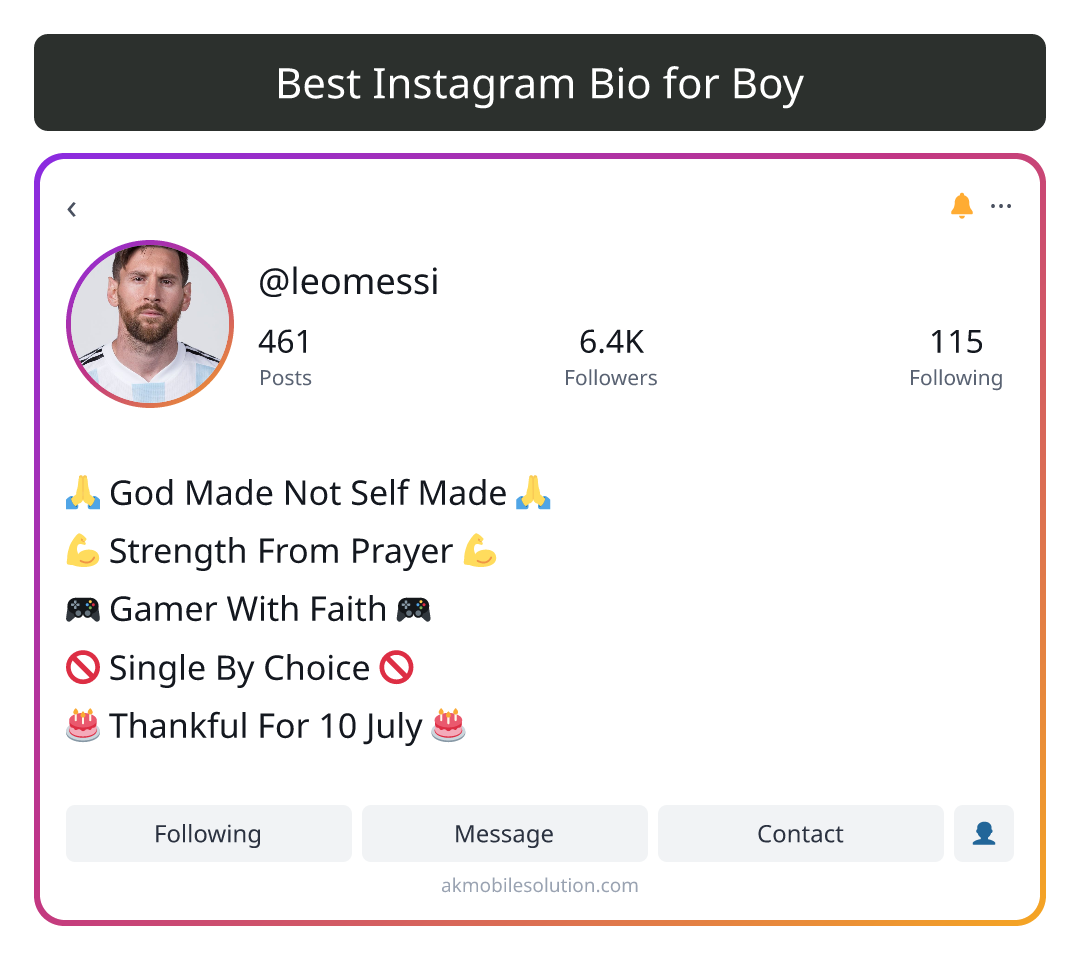 Best Instagram Bio for Boy