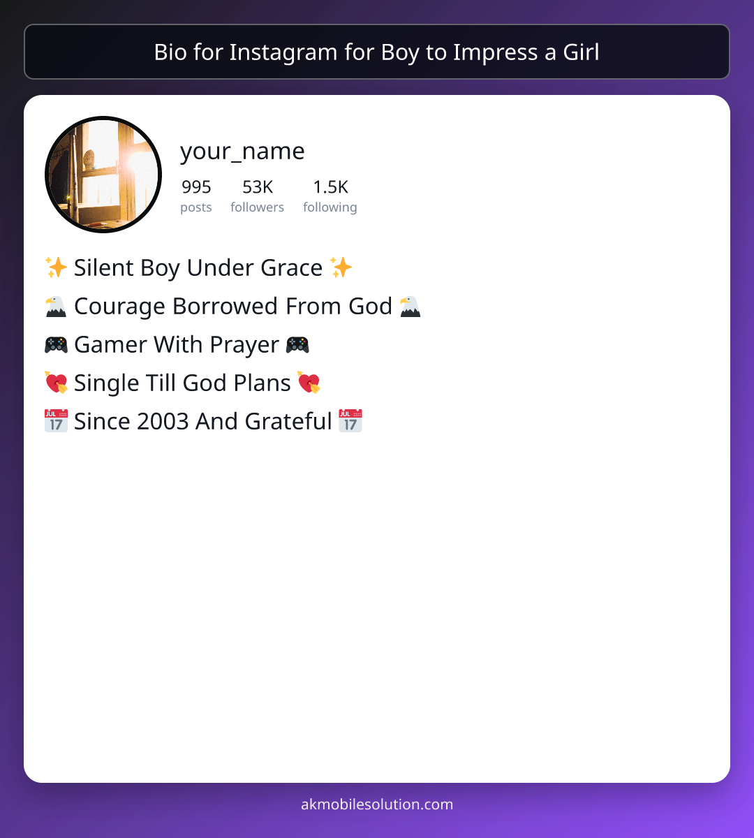 Bio for Instagram for Boy to Impress a Girl - instagram bio 2026 for boy