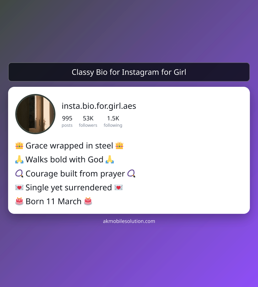 Classy Bio for Instagram for Girl - insta bio for girl aesthetic
