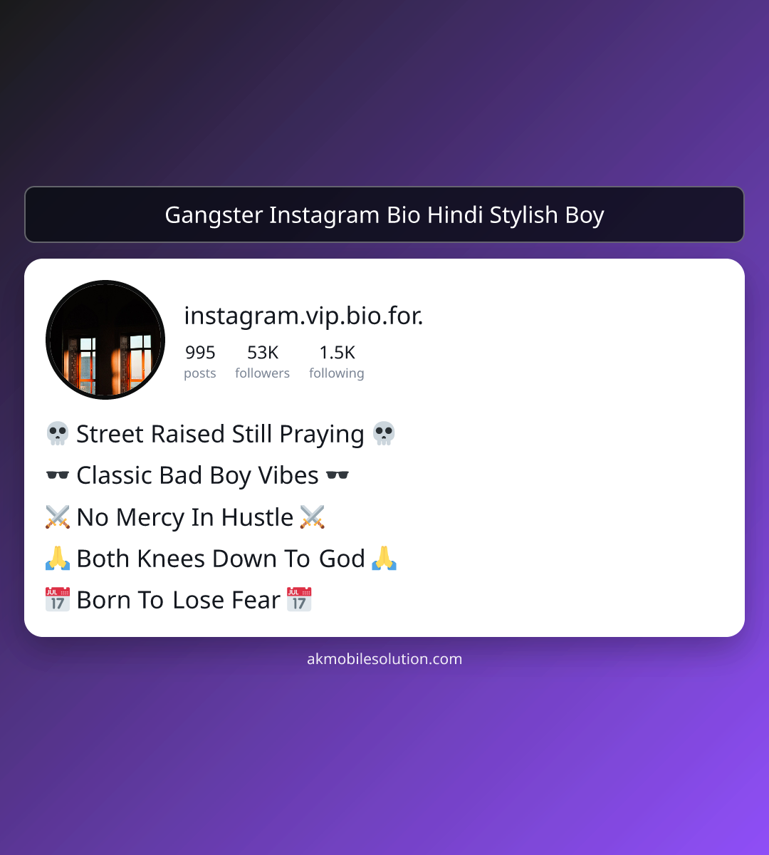Gangster Instagram Bio Hindi Stylish Boy - instagram vip bio for boys