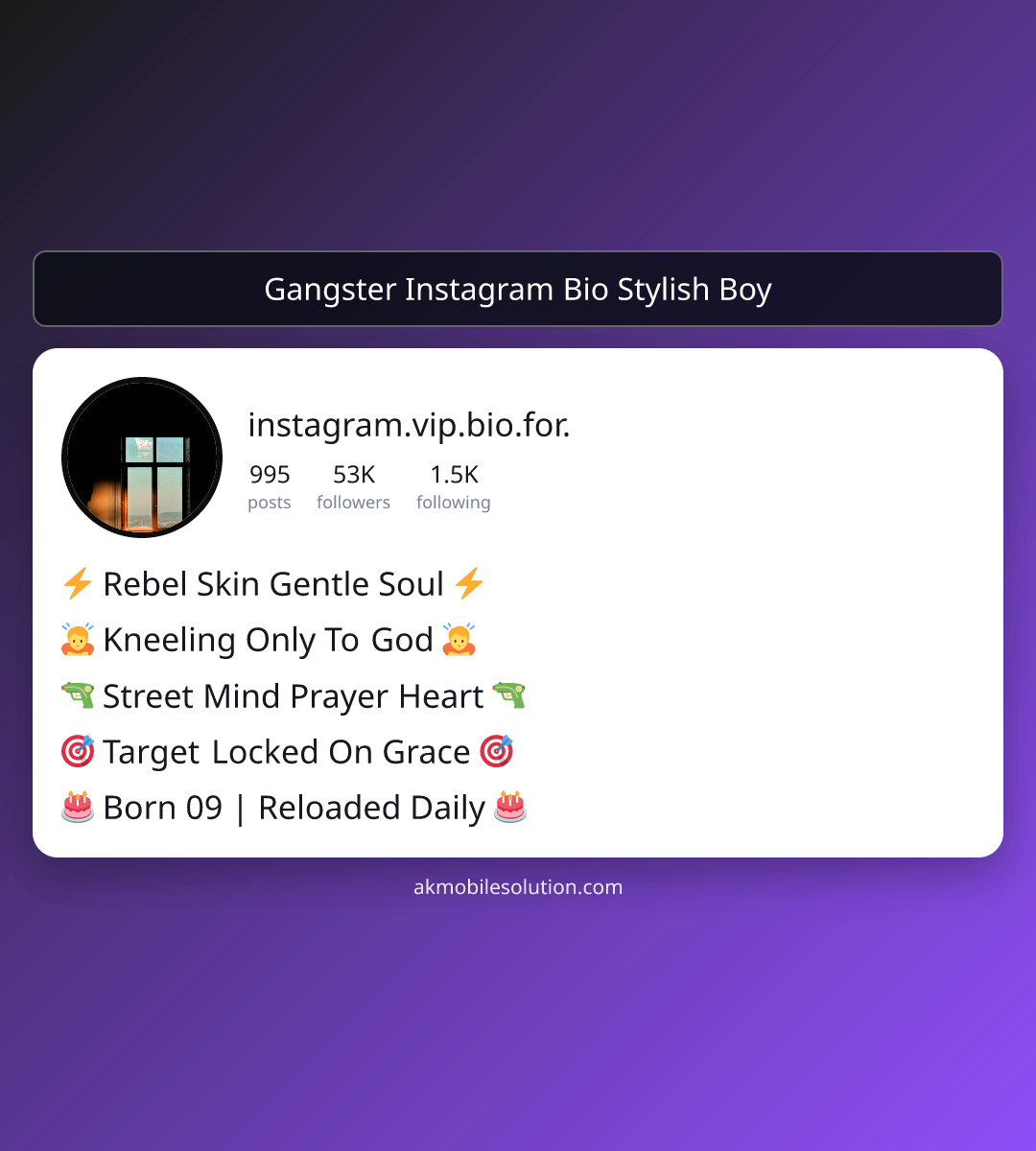 Gangster Instagram Bio Stylish Boy - instagram vip bio for boys