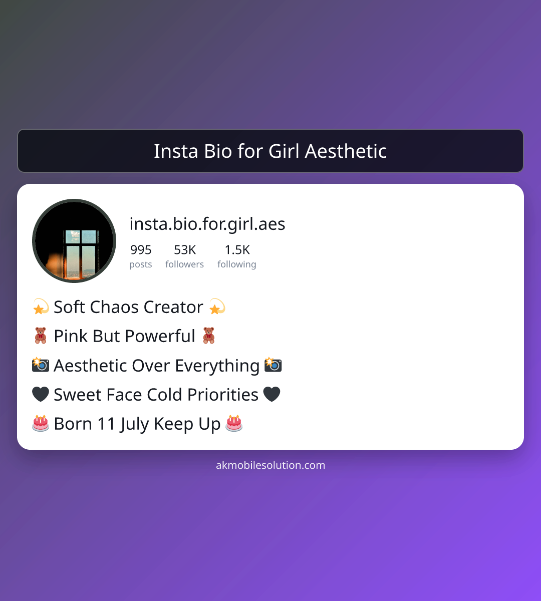 Insta Bio for Girl Aesthetic