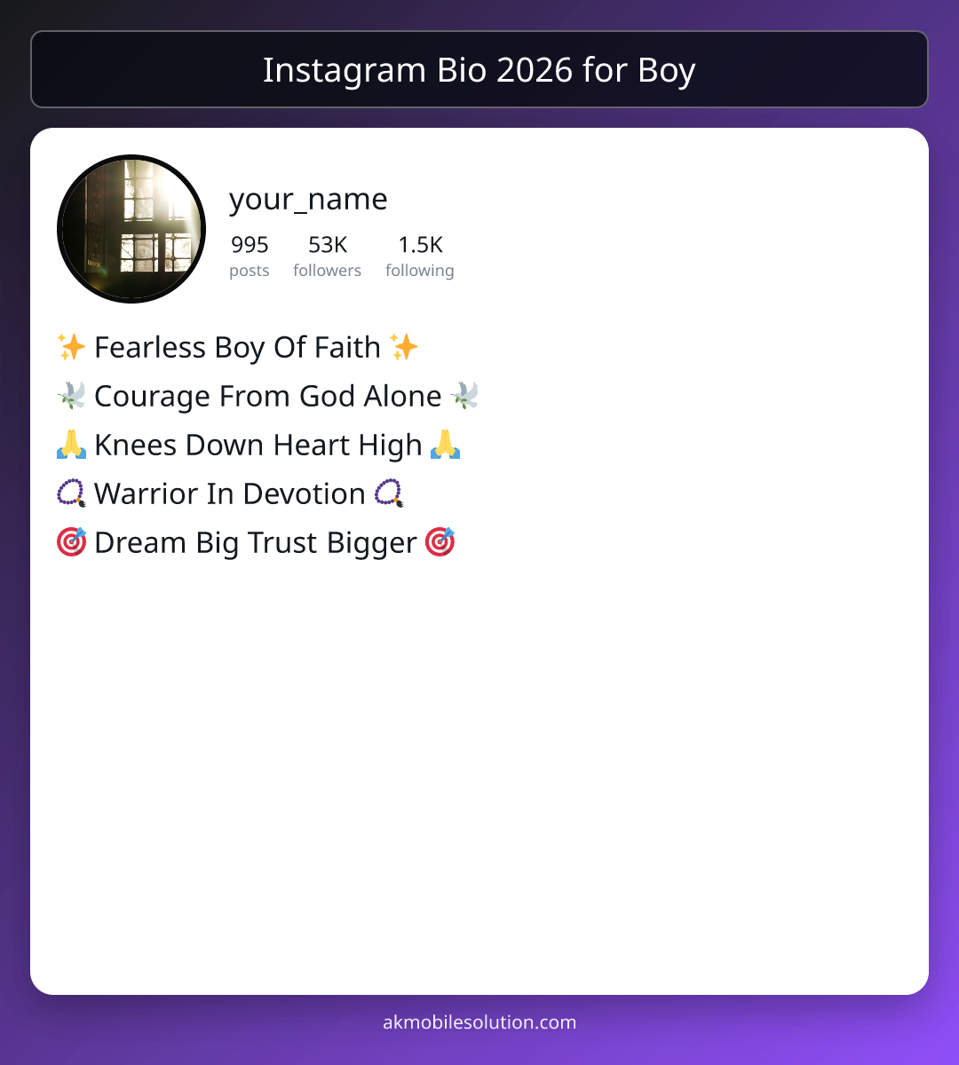 Instagram Bio 2026 for Boy