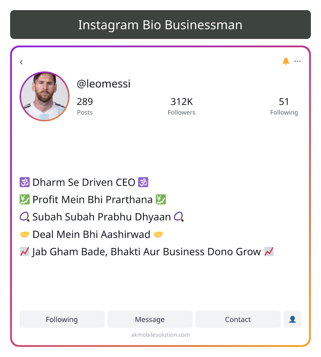 Instagram Bio Businessman - insta bio for business man