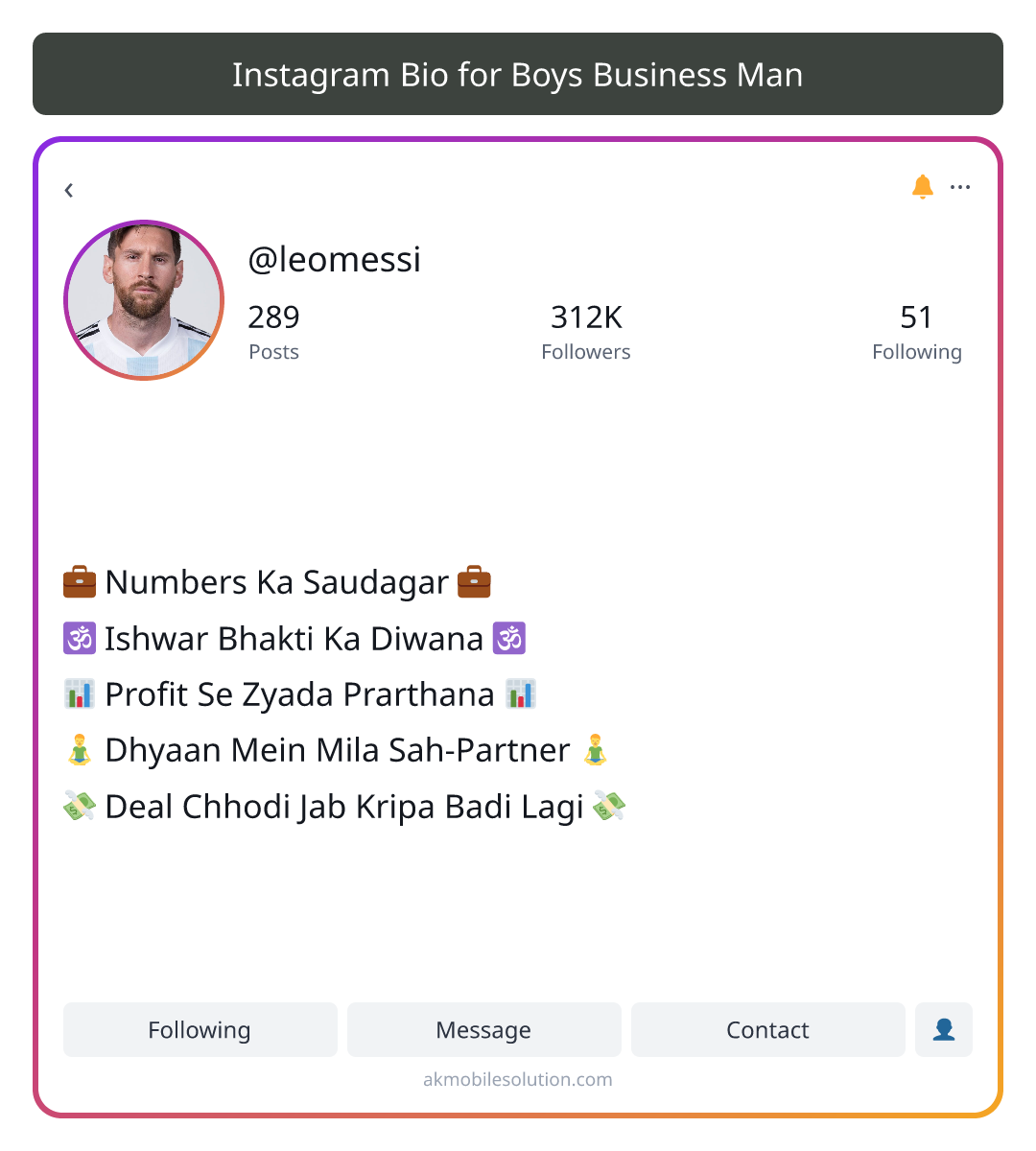 Instagram Bio for Boys Business Man - insta bio for business man