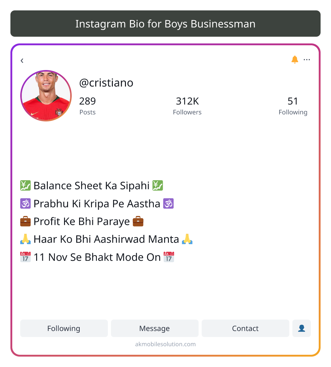 Instagram Bio for Boys Businessman - insta bio for business man