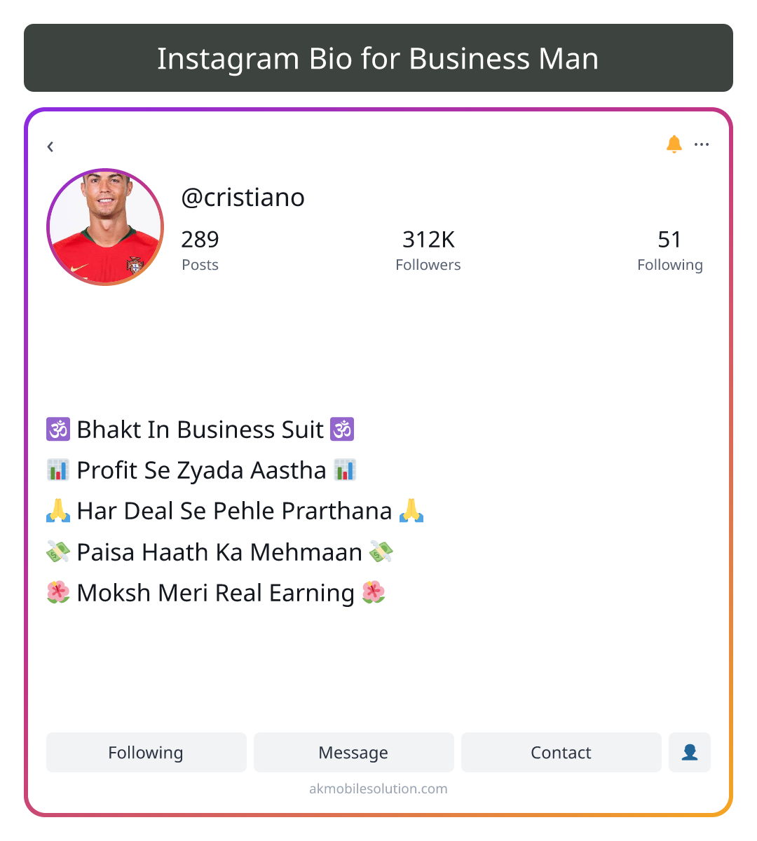 Instagram Bio for Business Man - insta bio for business man