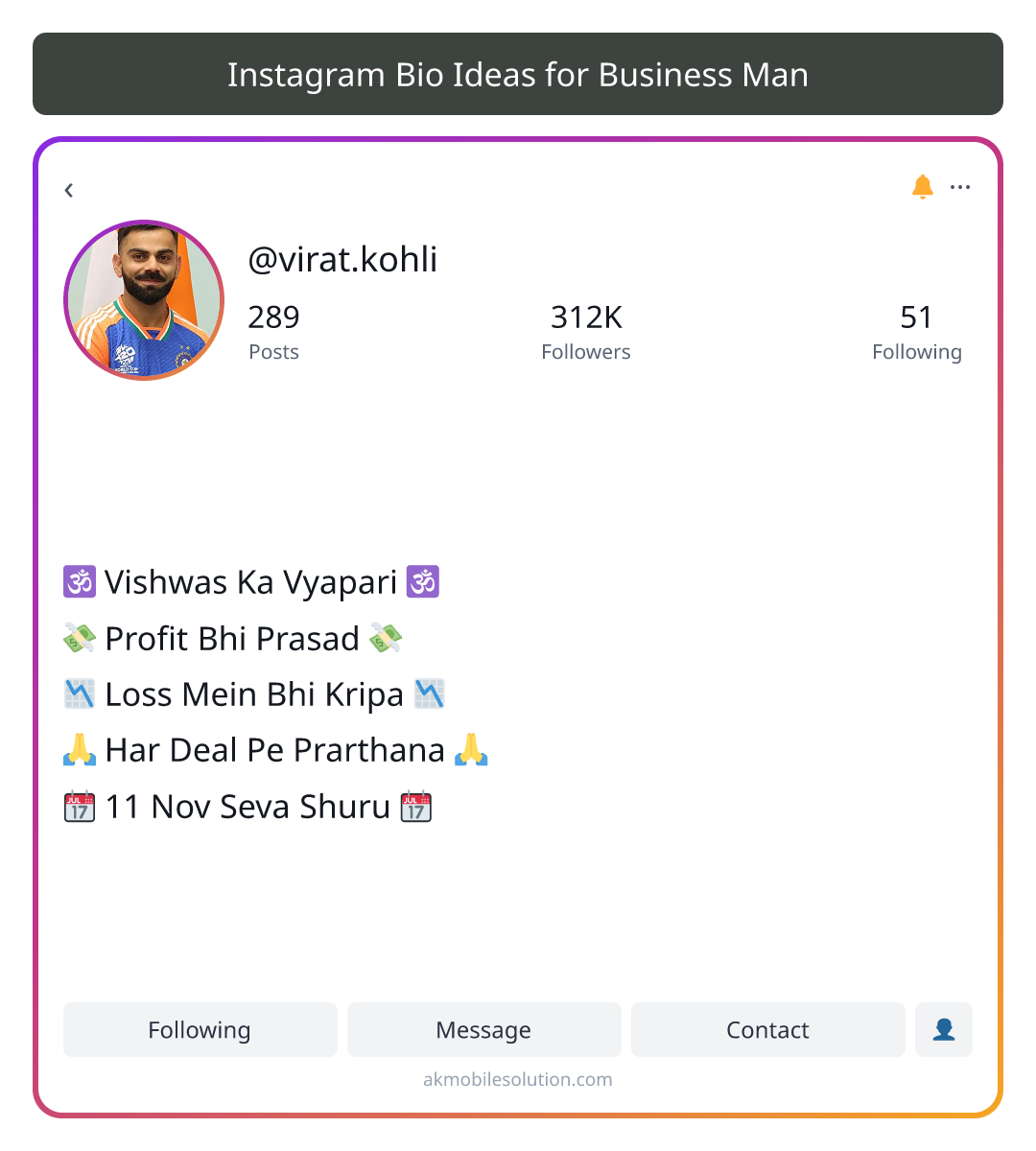 Instagram Bio Ideas for Business Man - insta bio for business man