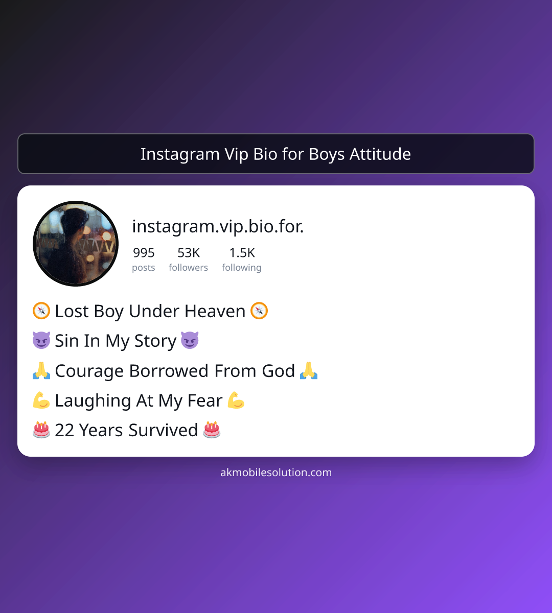 Instagram Vip Bio for Boys Attitude