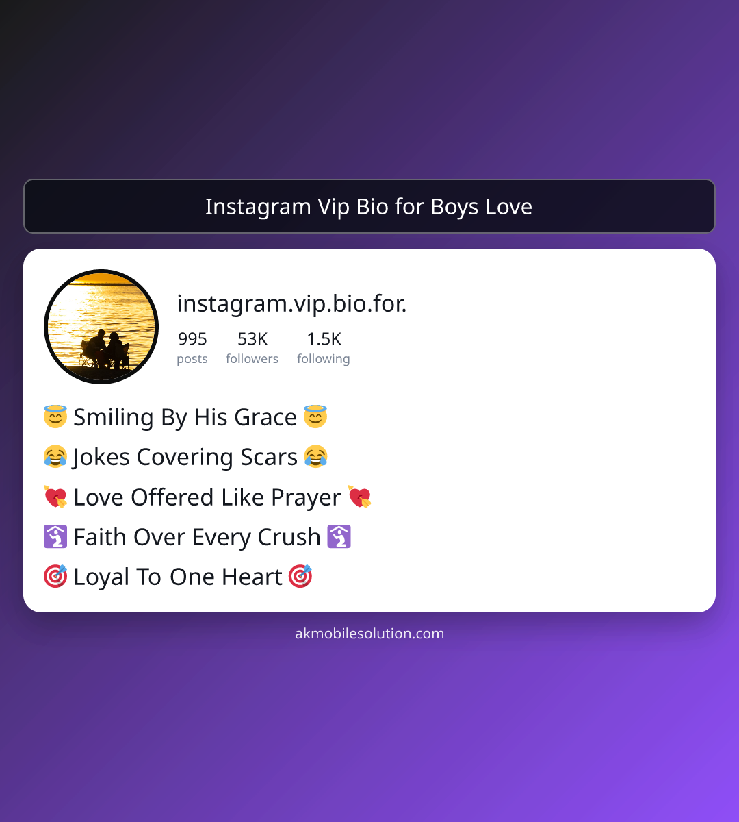 Instagram Vip Bio for Boys Love