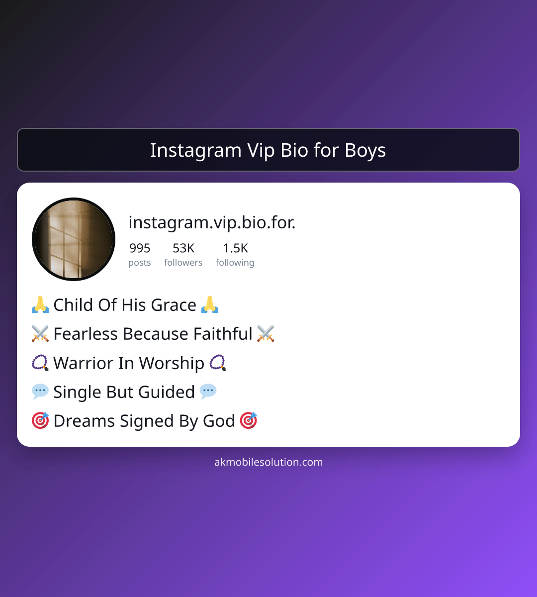 Instagram Vip Bio for Boys