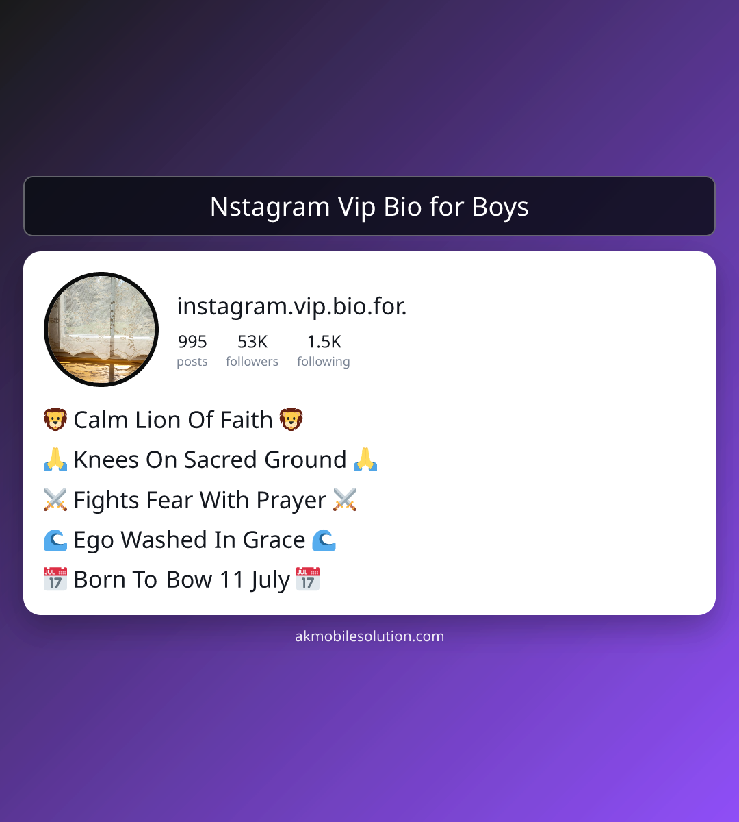 Nstagram Vip Bio for Boys - instagram vip bio for boys